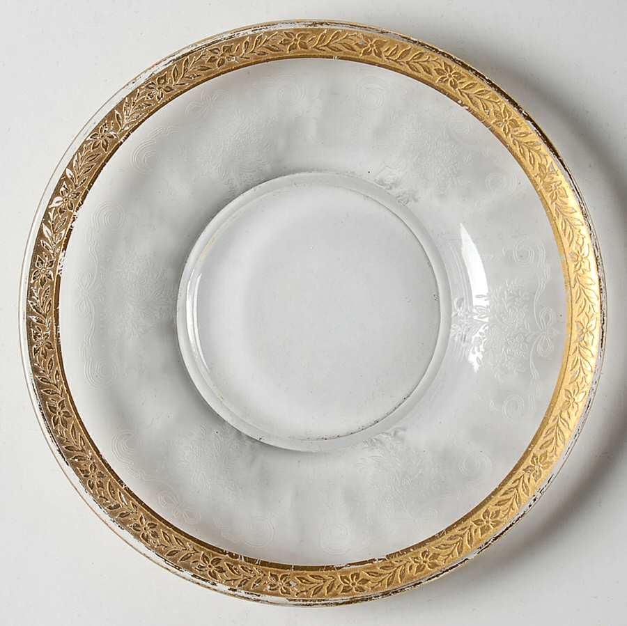Melrose Clear (Stem 17356, Gold Encrusted) Bread & Butter Plate by Tiffin-Franciscan-1