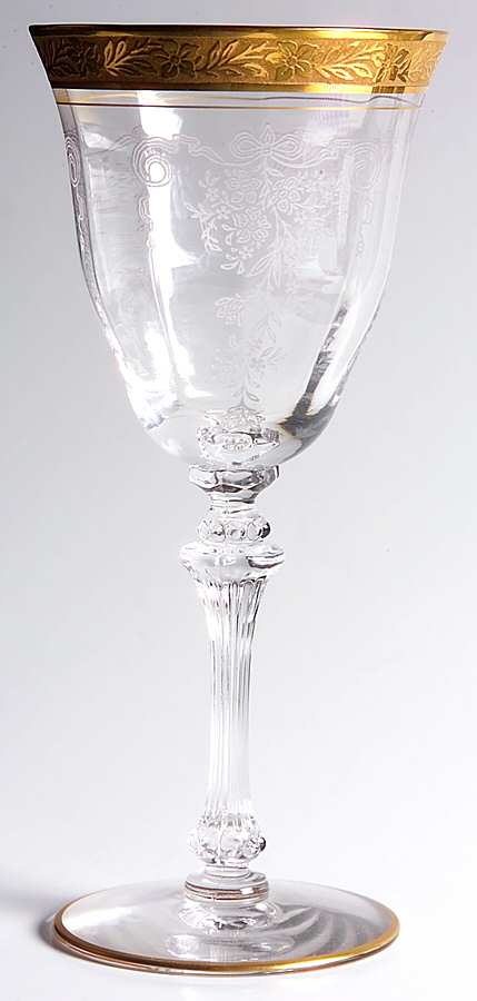 Melrose Clear (Stem 17358, Gold Encrusted) Claret Wine by Tiffin-Franciscan-1