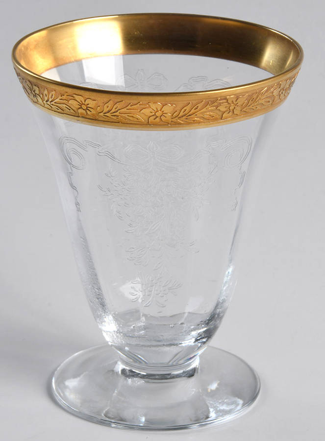 Melrose Clear (Stem 13633, Gold Encrusted) Juice Glass by Tiffin-Franciscan-1