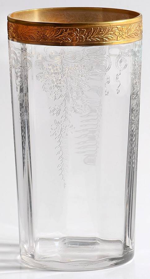 Melrose Clear (Stem 13633, Gold Encrusted) 10 Oz Flat Tumbler by Tiffin-Franciscan-1