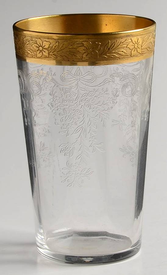 Melrose Clear (Stem 13633, Gold Encrusted) Flat Juice Glass by Tiffin-Franciscan-1