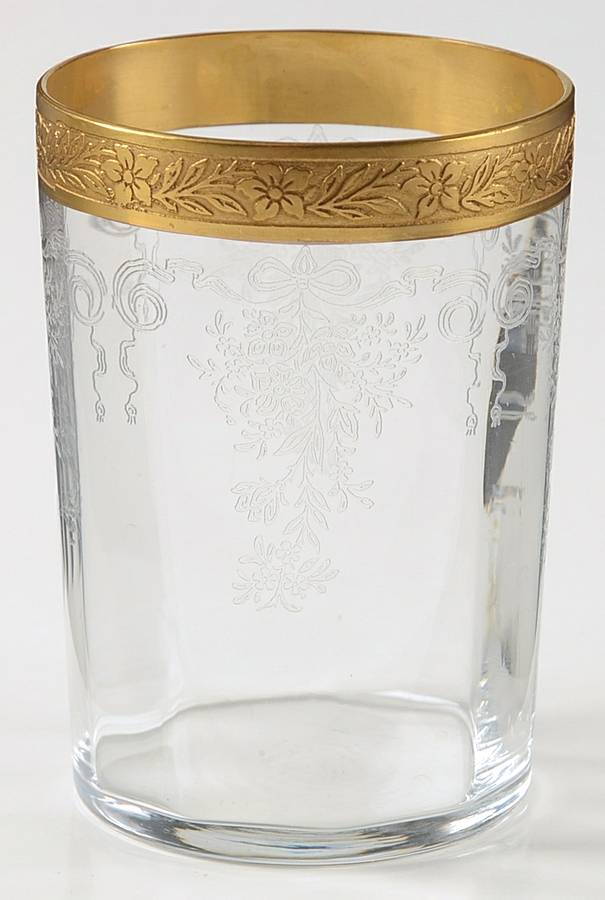 Melrose Clear (Stem 13633, Gold Encrusted) Flat Tumbler by Tiffin-Franciscan-1