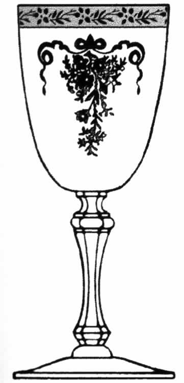 Melrose Clear (Stem 17453, Gold Encrusted) Water Goblet by Tiffin-Franciscan-1