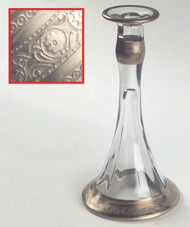 Minton Clear (Stem 14196) Tall Single Light Candlestick by Tiffin-Franciscan-1