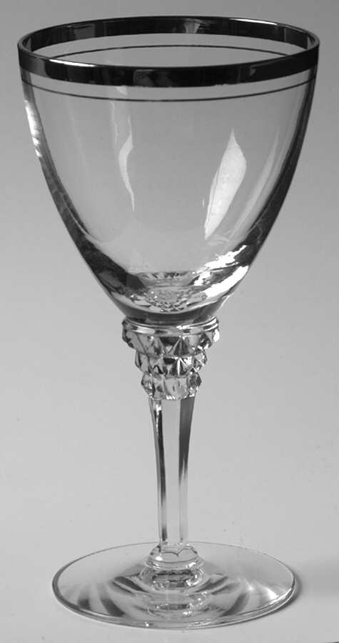 Miramar (Platinum Trim) Water Goblet by Tiffin-Franciscan-1