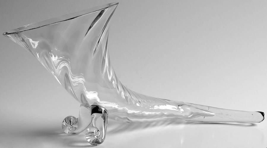 Optic Clear 15" Cornucopia Vase by Tiffin-Franciscan-1