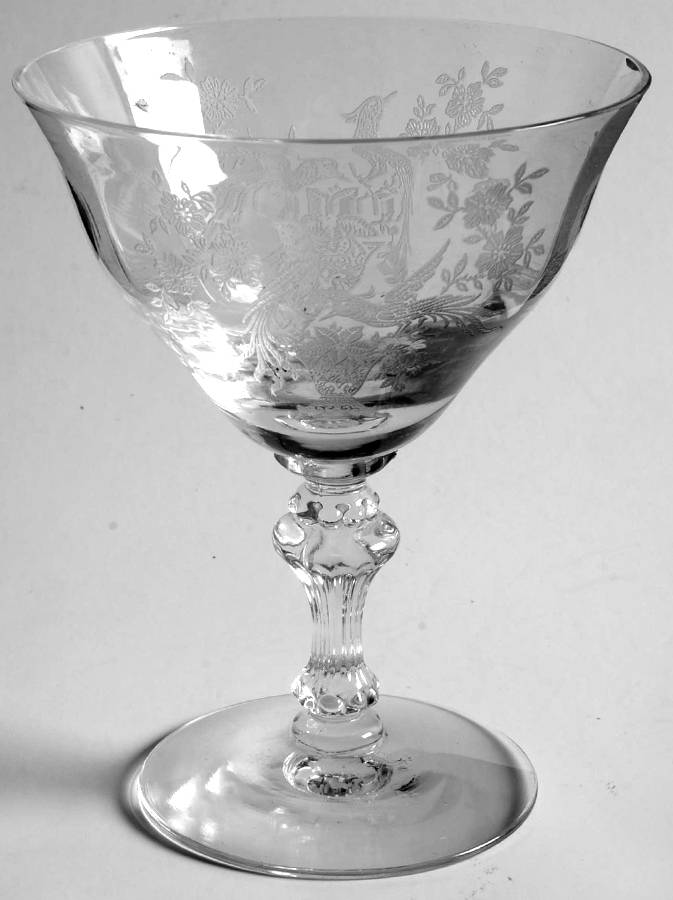 Persian Pheasant (Stem 17358, Optic) Low Sherbet by Tiffin-Franciscan-1