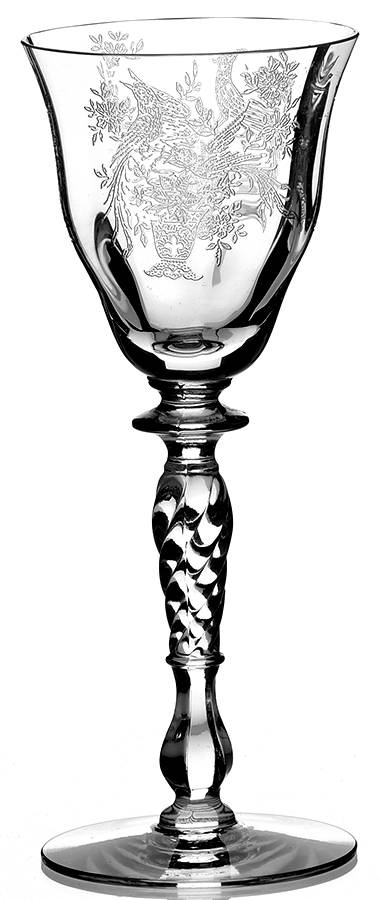 Persian Pheasant Clear (Stem 15037) Wine Glass by Tiffin-Franciscan-1