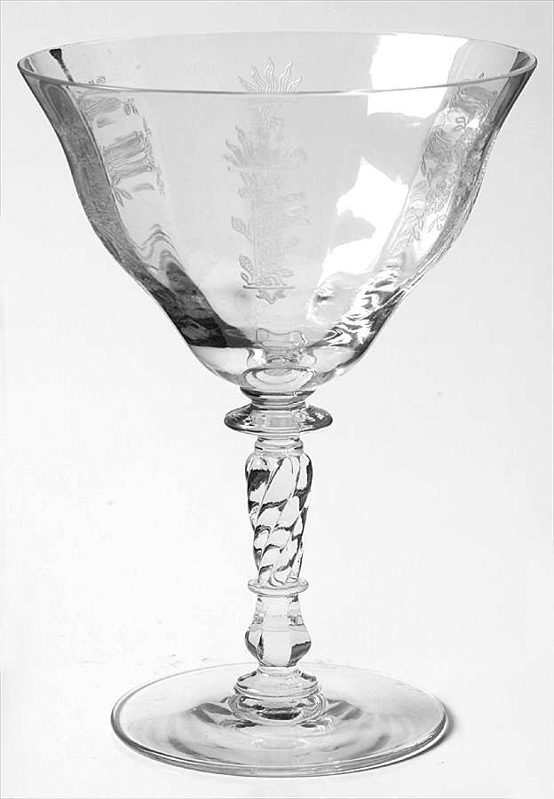 Persian Pheasant Clear (Stem 15037) Low Sherbet by Tiffin-Franciscan-1