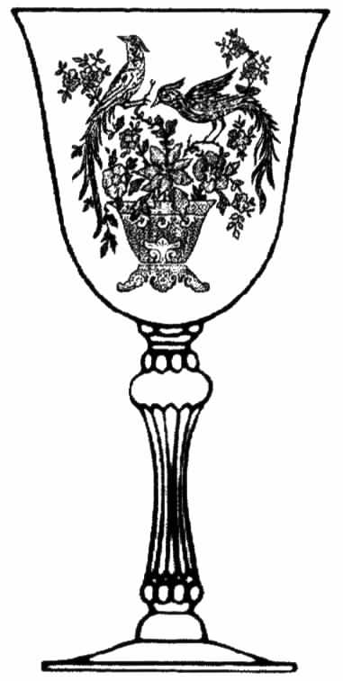 Persian Pheasant Clear (Stem 17392) Water Goblet by Tiffin-Franciscan-1