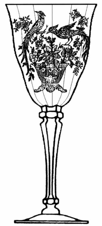 Persian Pheasant Clear (Stem 17356) Water Goblet by Tiffin-Franciscan-1