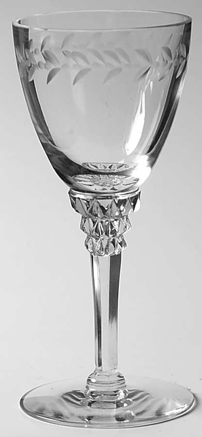 Petite Point Gray (Gray Cut) Wine Glass by Tiffin-Franciscan-1
