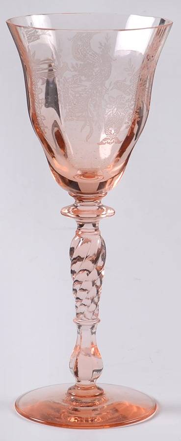 Persian Pheasant-Pink (15037) Wine Glass by Tiffin-Franciscan-1