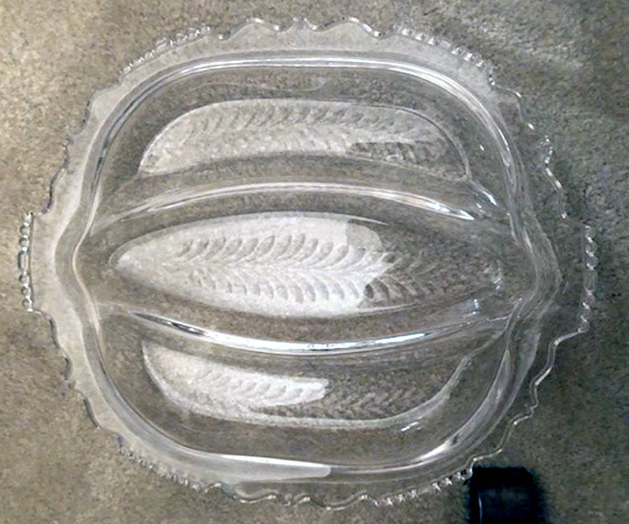 Priscilla Clear (Polished Cut) 12" Oval 3 Part Celery/Relish by Tiffin-Franciscan-1