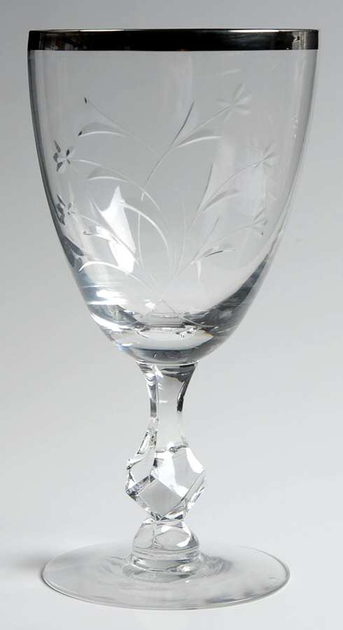 Princess Margaret (Platinum Trim) Water Goblet by Tiffin-Franciscan-1
