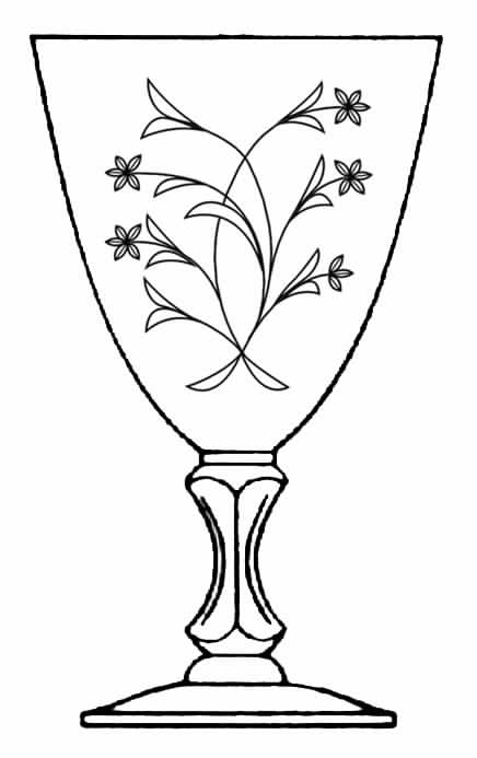 Princess Rose (No Trim) Water Goblet by Tiffin-Franciscan-1