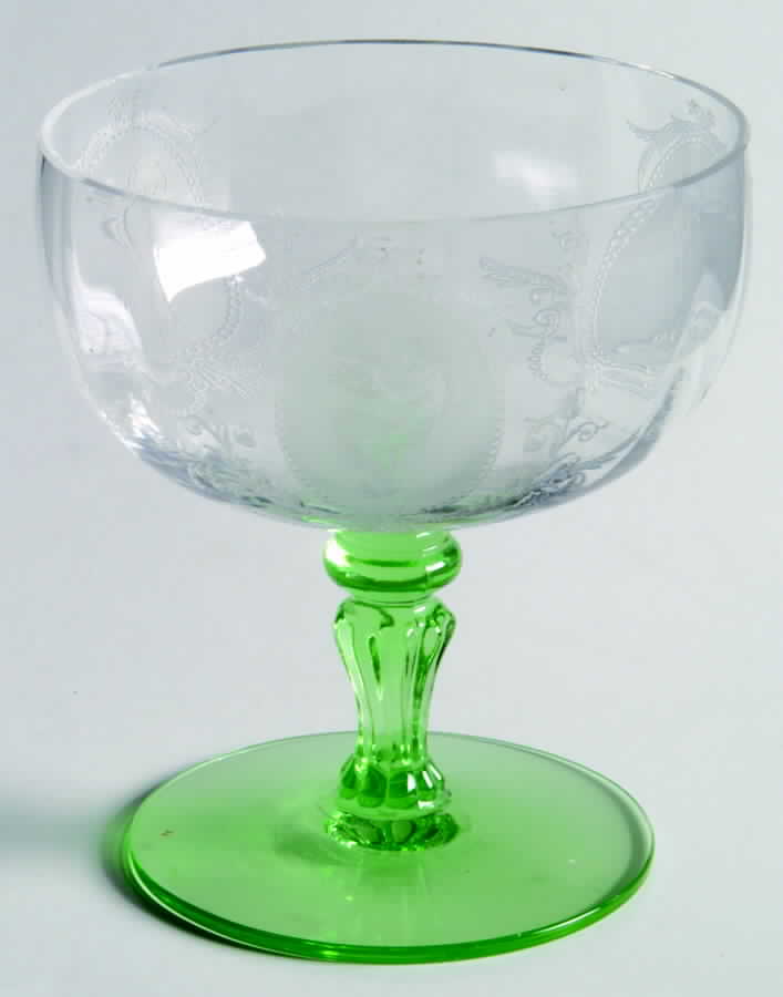 Psyche Green (Stem 15016) Low Sherbet by Tiffin-Franciscan-1