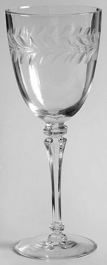 Puritan Clear (Gray Cut) Water Goblet by Tiffin-Franciscan-1