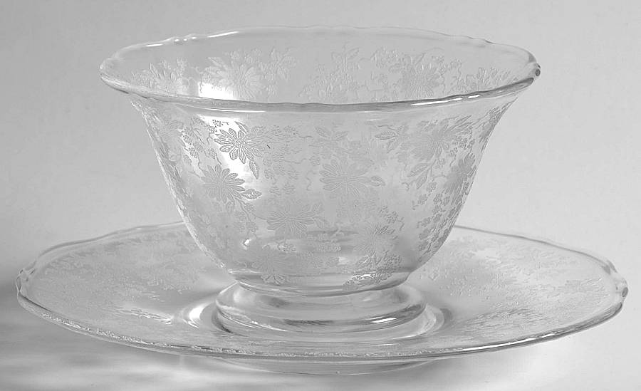 Queen Astrid (Stem #17351) Mayonnaise Bowl and Underplate by Tiffin-Franciscan-1