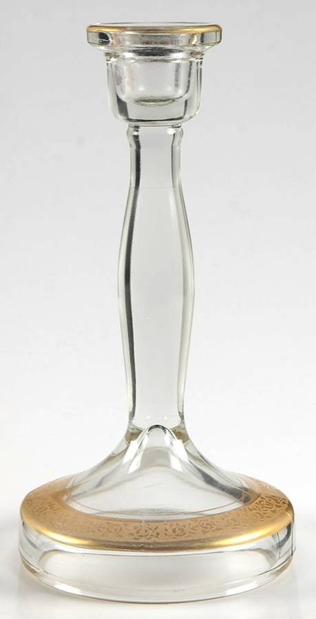 Rambler Rose Clear (Stem 14196) 8" Single Light Candlestick by Tiffin-Franciscan-1