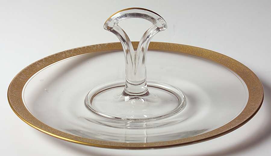 Rambler Rose Clear (Stem 14196) Center Handle Tray by Tiffin-Franciscan-1