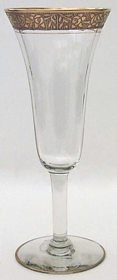 Rambler Rose Clear (Stem 14196) Fluted Champagne by Tiffin-Franciscan-1