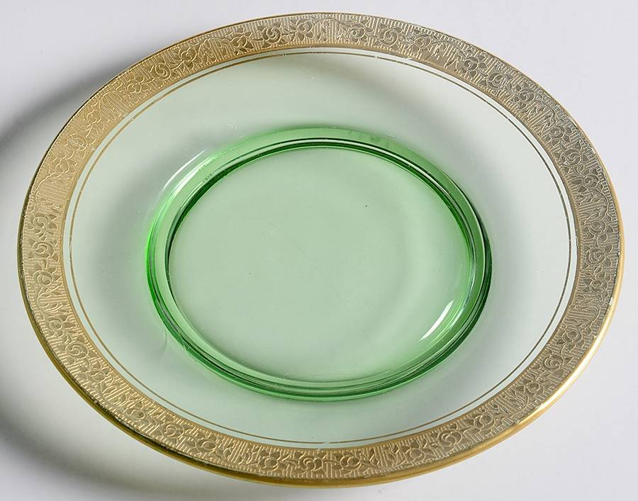 Rambler Rose Green (Stem 14196) Luncheon Plate by Tiffin-Franciscan-1