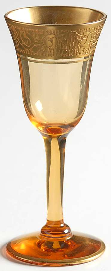 Rambler Rose Amber (Stem 14196) Cordial Glass by Tiffin-Franciscan-1