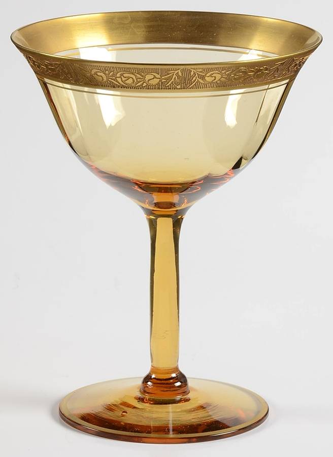 Rambler Rose Amber (Stem 14196) Champagne/Tall Sherbet by Tiffin-Franciscan-1