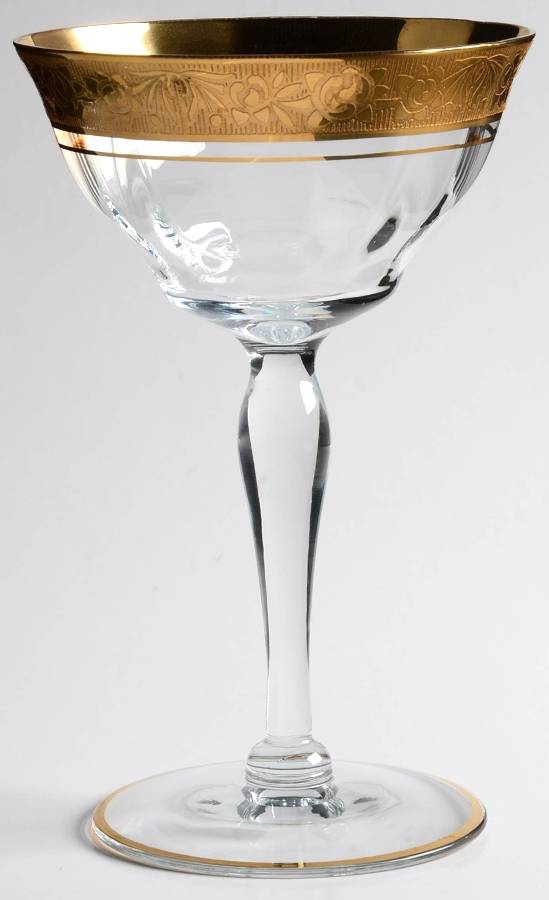 Rambler Rose Clear (Stem 15042) Champagne/Tall Sherbet by Tiffin-Franciscan-1