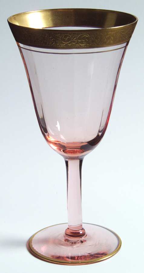 Rambler Rose Pink (Stem 14196) Water Goblet by Tiffin-Franciscan-1