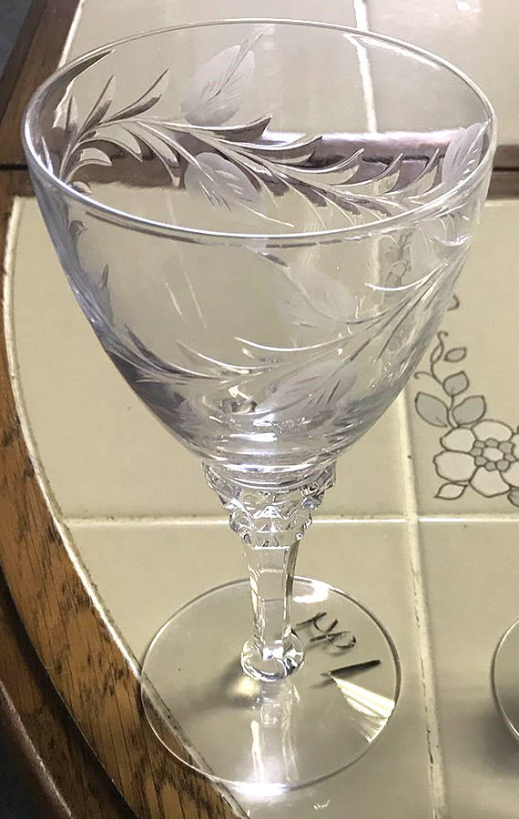 Tiffin Rhodora (Continuous Polished-Grey Cut) Water Goblet by Tiffin-Franciscan-1