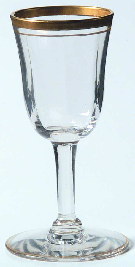 Rims of Gold Cordial Glass by Tiffin-Franciscan-1