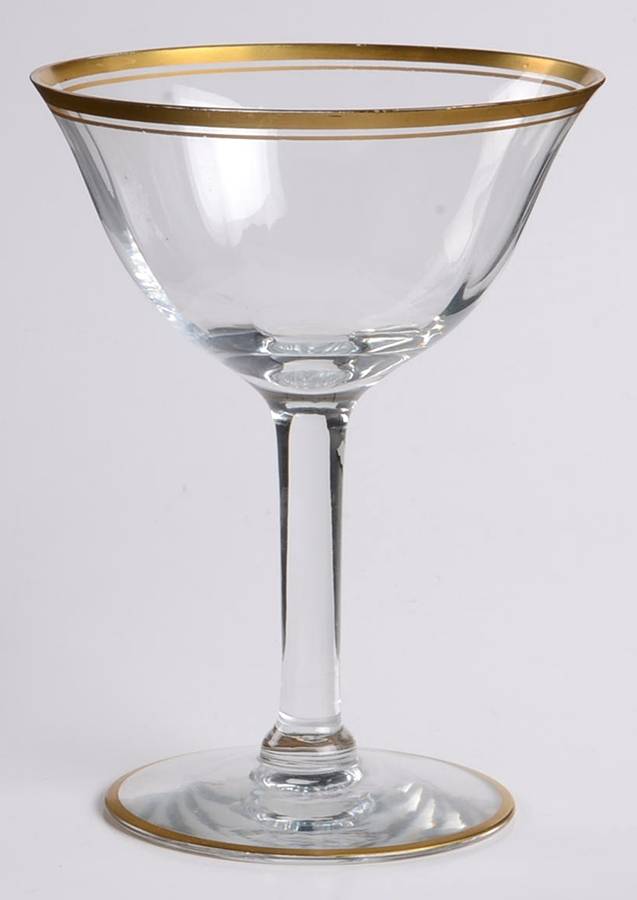 Rims of Gold Champagne/Tall Sherbet by Tiffin-Franciscan-1