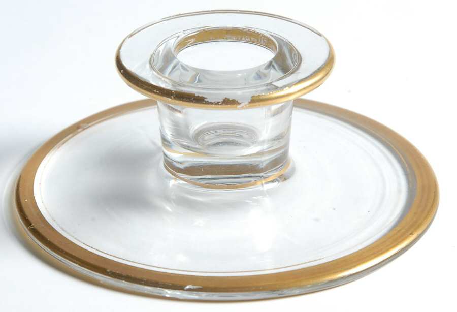Rims of Gold Single Light Candlestick by Tiffin-Franciscan-1
