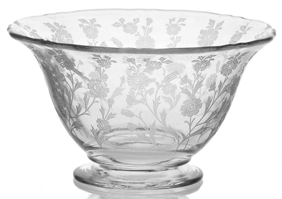 Rose Marie Clear (Etched) Mayonnaise Bowl, Bowl Only by Tiffin-Franciscan-1