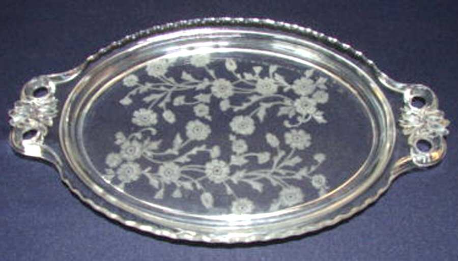 Rose Marie Clear (Etched) Individual Creamer/Sugar, Tray Only by Tiffin-Franciscan-1