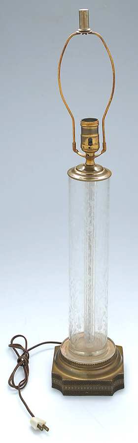 Rose Marie Clear (Etched) Base for Electric Lamp by Tiffin-Franciscan-1