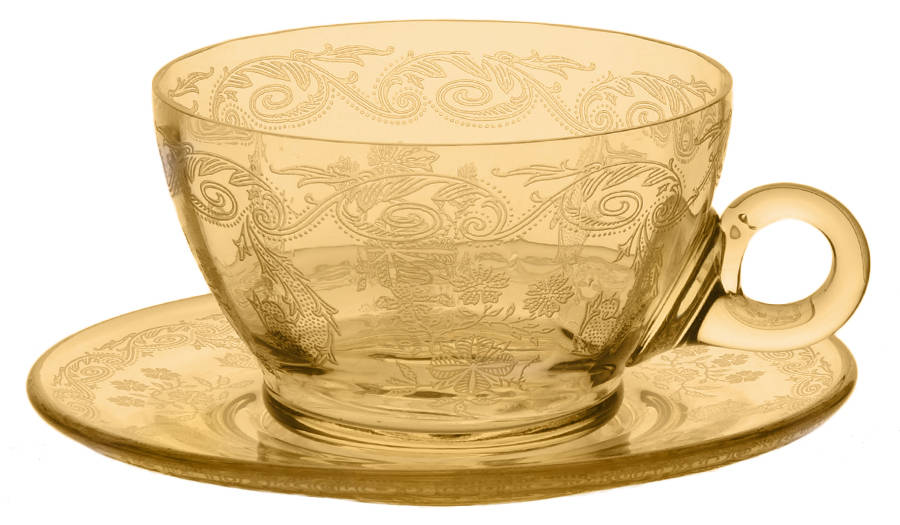 Rosalind Mandarin (Stem 15042) Flat Cup & Saucer Set by Tiffin-Franciscan-1