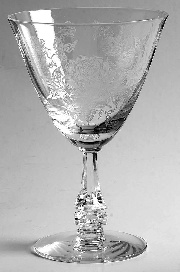 Rose (Etched) Water Goblet by Tiffin-Franciscan-1