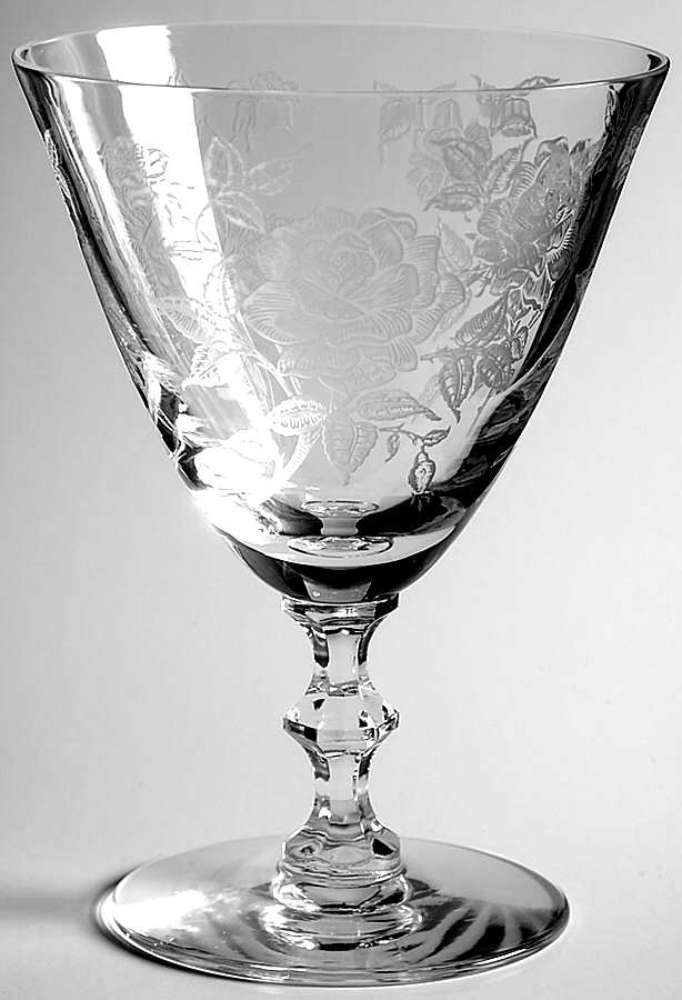 Rose (Etched) Water Goblet by Tiffin-Franciscan-1