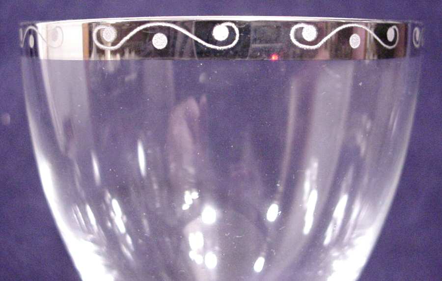 Scroll (Platinum Trim) Water Goblet by Tiffin-Franciscan-1