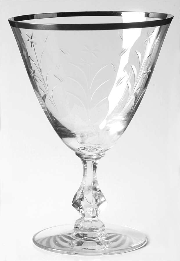 Silverdale (17492, Platinum Trim) Water Goblet by Tiffin-Franciscan-1