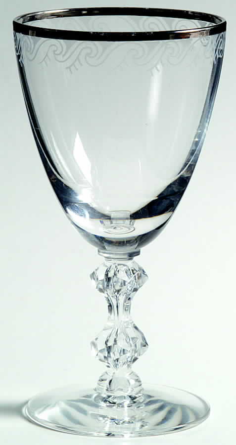 Silver Spray Stem 17601 (Platinum Trim) Wine Glass by Tiffin-Franciscan-1