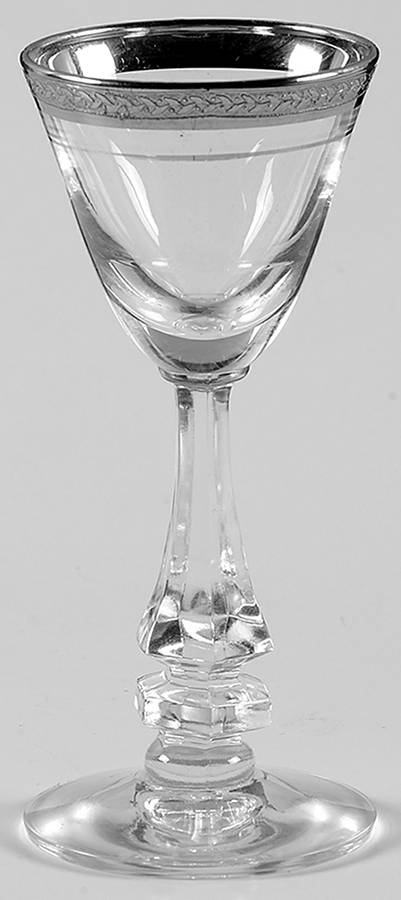 Silver Wreath (Platinum Trim) Cordial Glass by Tiffin-Franciscan-1