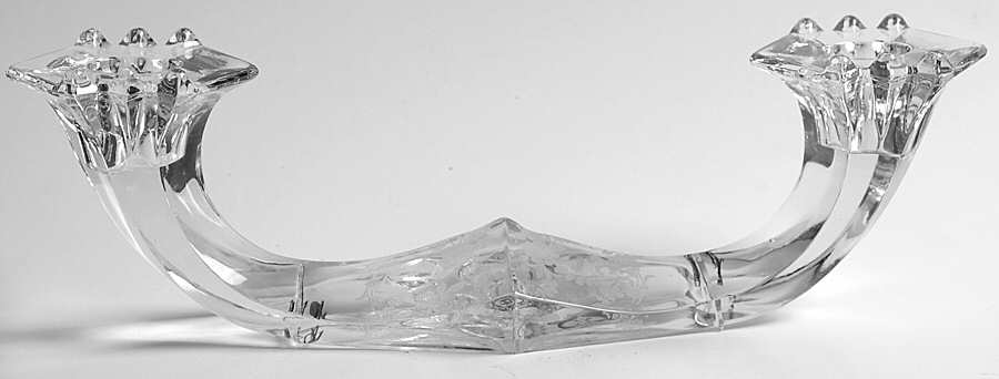 Tiffin Rose (Etched) Double Light Candlestick by Tiffin-Franciscan-1