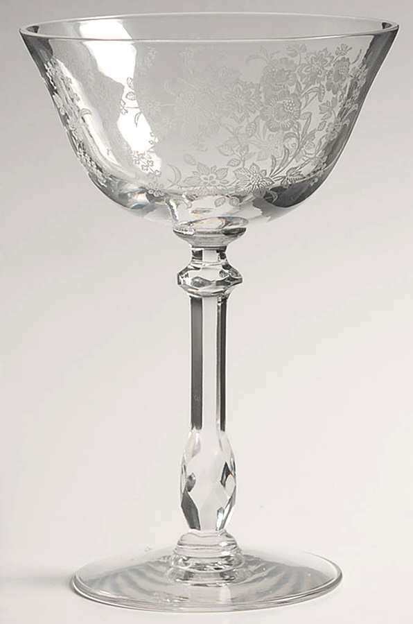 Tiffin Rose (Etched) Champagne/Tall Sherbet by Tiffin-Franciscan-1
