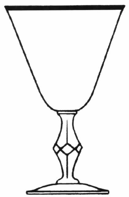 True Love Clear (Gold Trim) Water Goblet by Tiffin-Franciscan-1
