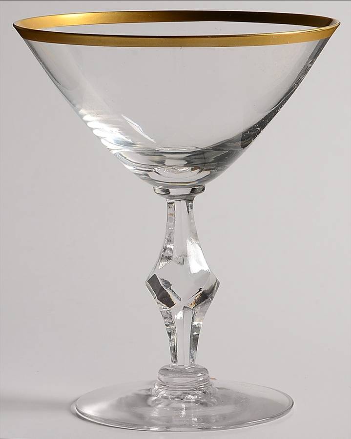 True Love Clear (Gold Trim) Champagne/Tall Sherbet by Tiffin-Franciscan-1