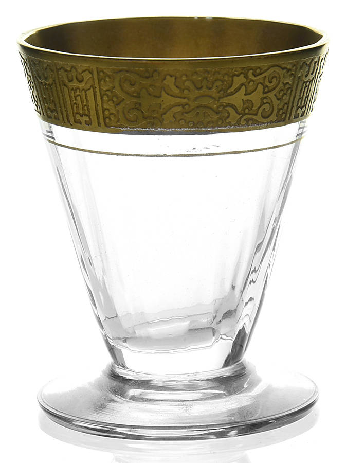 Valencia Clear (Gold Encrusted) 1 1/2 Oz Footed Tumbler by Tiffin-Franciscan-1